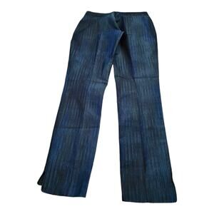 Elie Tahari Blue Jacquard Straight Leg Pants‎ Size 2
